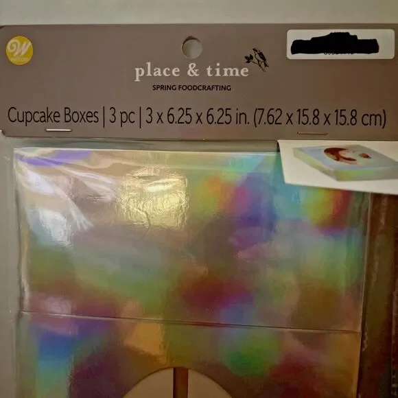 Easter Cupcake Gift Boxes (6) Bunny Baby Shower Party Birthday Silver Rabbit - Picture 4 of 6